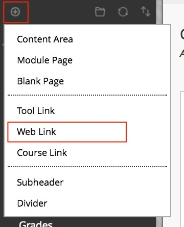 click on the add menu button and then web link